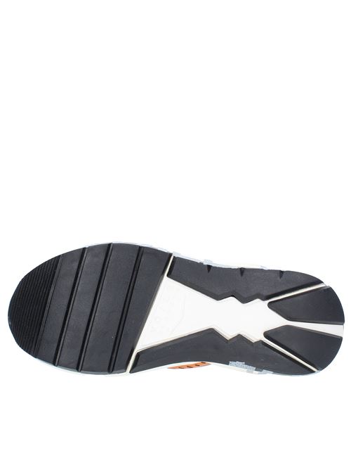Sneakers in camoscio pelle e tessuto VOILE BLANCHE | CLUB01GREEN/WHITE/ORANGE